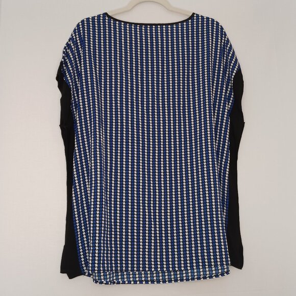 Women's Michael Kors Lightweight Blue/Black/White Designer Top Size Large - Picture 2 of 10